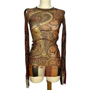 90s Jean Paul Gaultier Mesh Top | Long Sleeve | Size Medium | Vintage